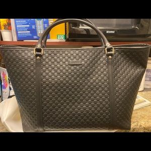New Gucci Black Micro Guccissima tote bag